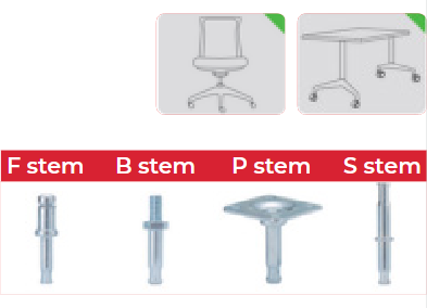 Kółko meblowe do fotela stołu CAST-C50U3