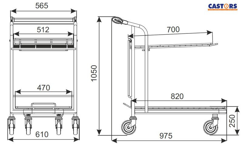 WÓZEK TRANSPORTOWY VARIO WTP-3D (z półką drucianą)