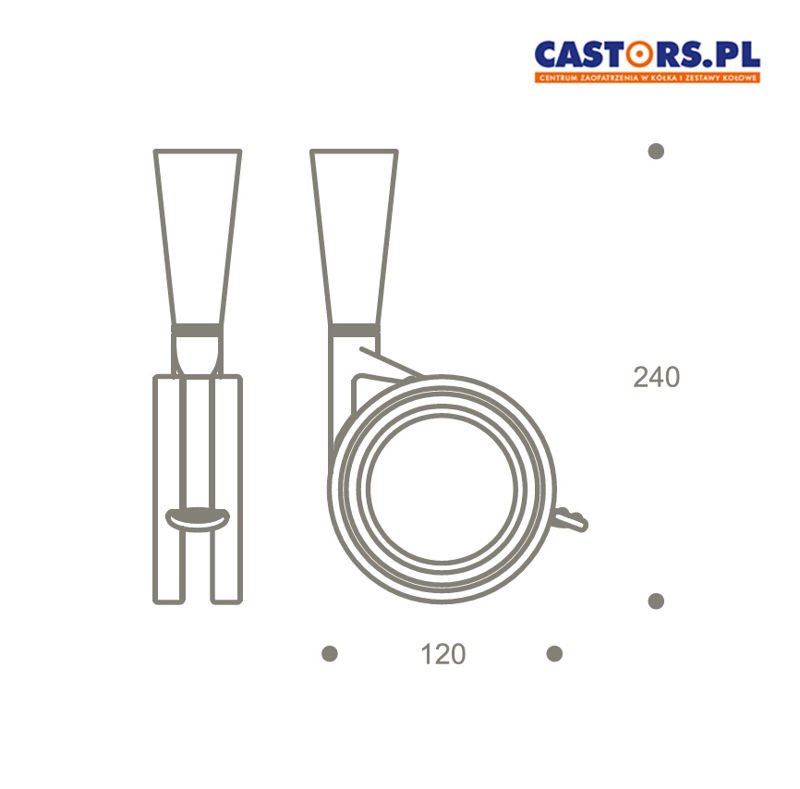 Kółko stałe/skrętne z hamulcem/bez VEGA 80/100/155/240 Nylon/włókno szklane/niebrudząca guma/ABS Nośność 50/80 kg RÓŻNE KOLORY