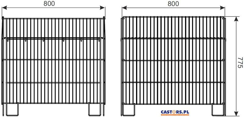 KOSZ SIATKOWY SKLEPOWY KONTENER - KOSZ SKŁADANY DSK 800X800 H780