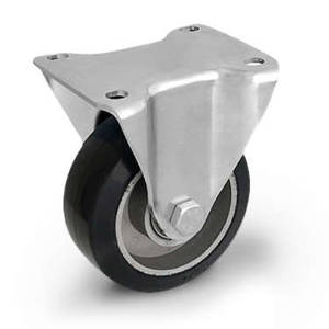 Koło do wózka stałe TPM-ALGE 100K z kołem gumowym piasta aluminium. Nośność 160 kg / 100mm/ kulkowe
