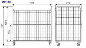  ROLLKONTENER SIATKOWY WÓZEK SIATKOWY KONTENER NA KARTONY 800X1200 H-1200