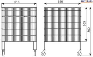 KOSZ SIATKOWY SKLEPOWY EKSPOZYCYJNY KONTENER NA KÓŁKACH 615X650X860 (KOSZ SKŁADANY IN-OUT)