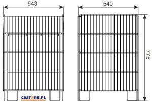 KOSZ SIATKOWY SKLEPOWY KONTENER - KOSZ SKŁADANY DSK 18 (550X550X770)