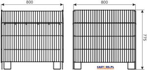 KOSZ SIATKOWY SKLEPOWY KONTENER - KOSZ SKŁADANY DSK 800X800 H780