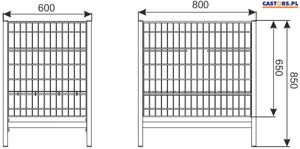 STÓŁ EKSPOZYCYJNY 800X600 H-850/650 KOSZ SIATKOWY SKLEPOWY